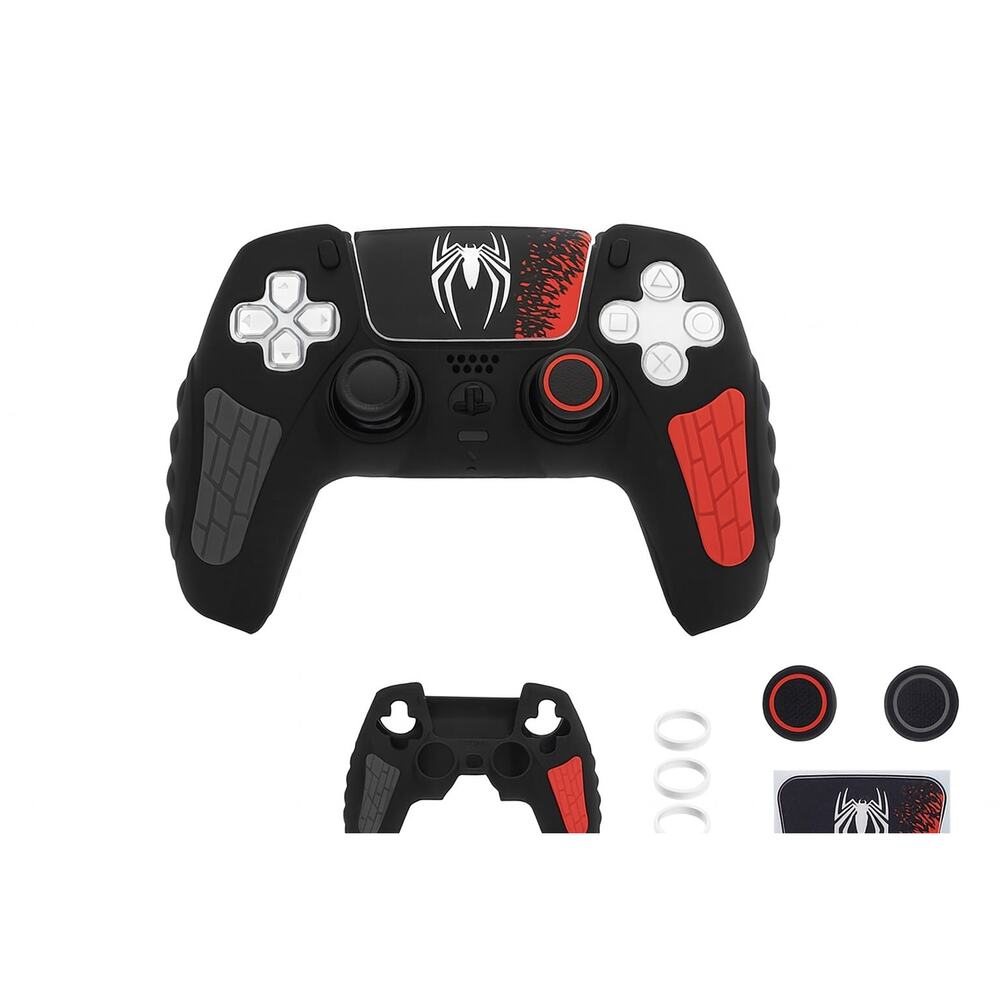 PS5 Spider Grip Case Cover + Thumb Grips Set Silicone Anti-Slip for DualSense